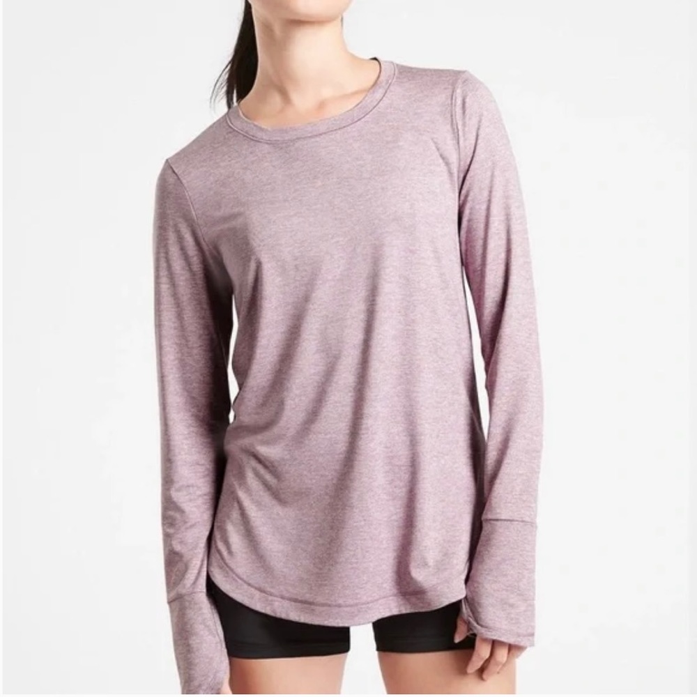 Athleta Uptempo Flora Mauve long sleeve top size M